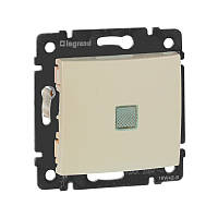Механізм перемикача (прохідний) 1-клавішного з підсвіткою, Legrand Valena Classic слонова кістка