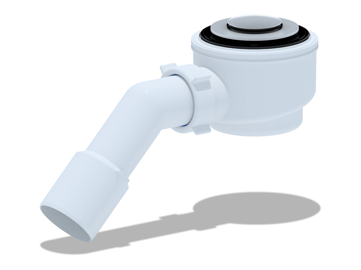 Сифон для душового піддону ANI-plast Е411CL, 1 1/2" x 50 з перехідником 45° 40/50, хром, клік-клак