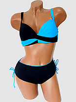 ОПТ Купальник двоколірний Sisianna 39203 46-54 блакитний на 46 48 50 52 54 розмір, фото 5