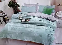 Полуторное постельное белье 150х220 Ранфорс на молнии (20196) Двухцветное постельное белье натуральное