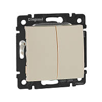 Механізм перемикача (прохідний) 2-клавішного, Legrand Valena Classic слонова кістка
