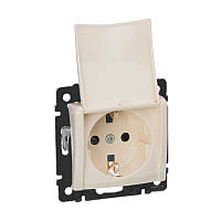 Механізм розетки із заземленням, 16 А, з кришкою, Legrand Valena Classic слонова кістка