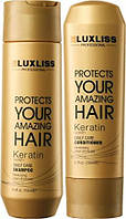 Luxliss ORIGINAL Keratin Daily Care Кондиционер и Шампунь - Gold edition 250 мл, 200 мл