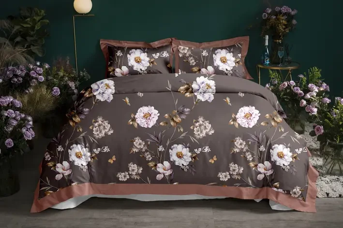 Полуторна постільна білизна 150х220 Ранфорс (20262) Постільна білизна з бавовни Українська постільна білизна, фото 1