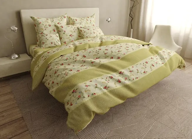 Полуторна постільна білизна 150х220 Ранфорс (20285) Постільна білизна з бавовни Українська постільна білизна, фото 1