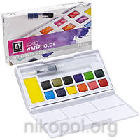 Фарби акварельні "Art Nation" 12 кольорів, пензлик з контейнером (SDW12)