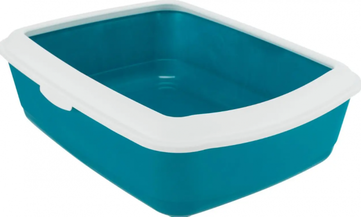 Туалет для котів з рамкою Trixie "Classic Litter Tray" бірюза 37*15*47 см