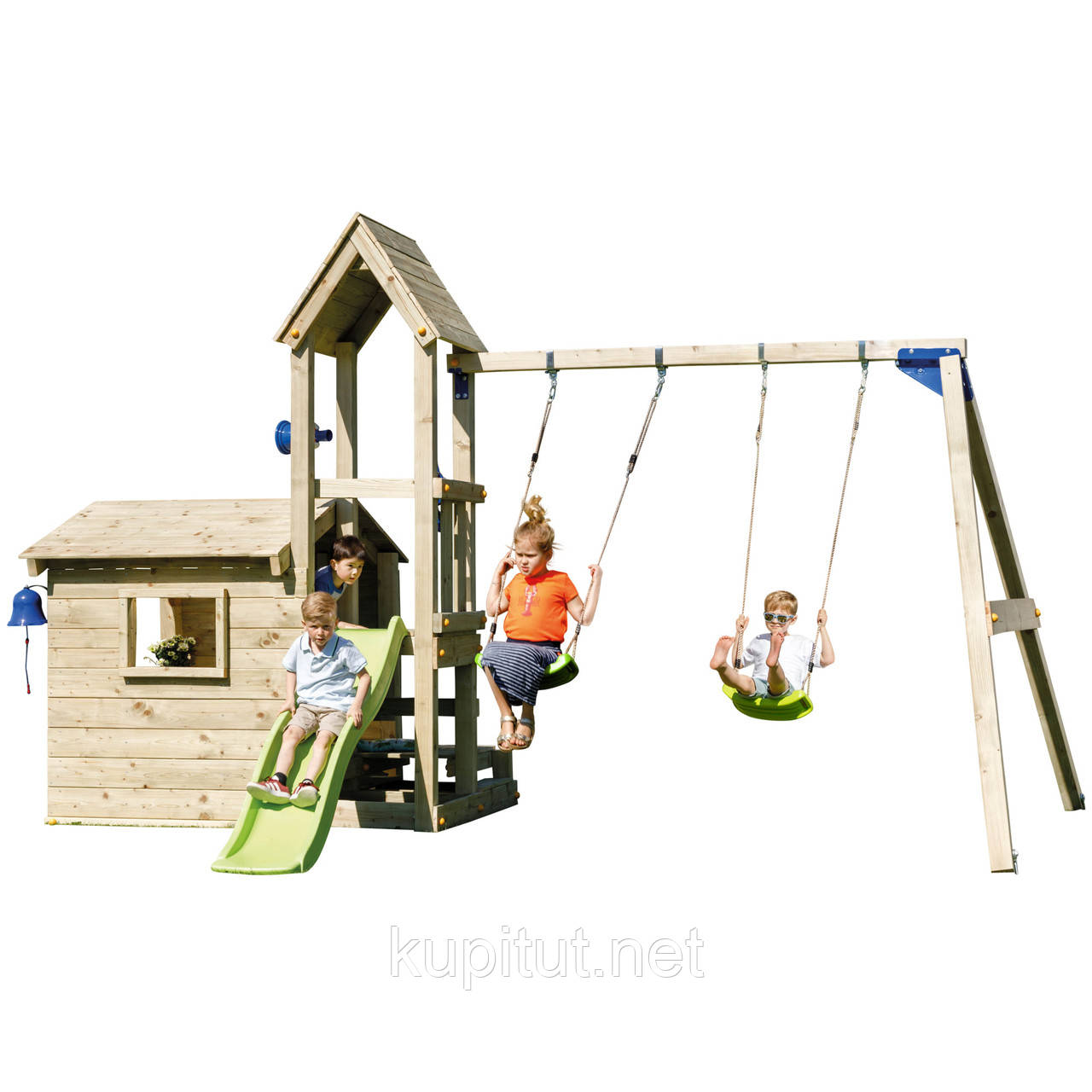 Дитяча ігрова вежа з будиночком Blue Rabbit LOOKOUT + SWING - фото 1 - id-p1749257943