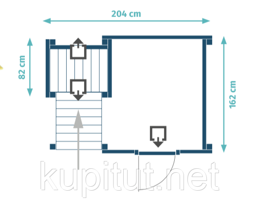 Дитяча ігрова вежа з будиночком Blue Rabbit LOOKOUT + SWING - фото 7 - id-p1749257943