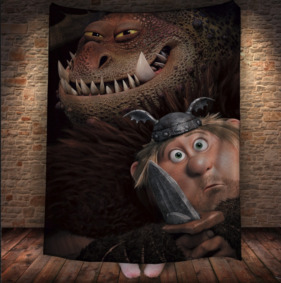 Плед з 3D принтом How to Train Your Dragon Рибоніг
