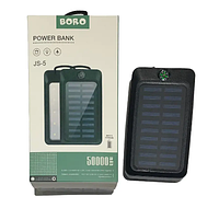 Повербанк с солнечной панелью (power bank) 50000mAh (2400mAh) Boro JS-5