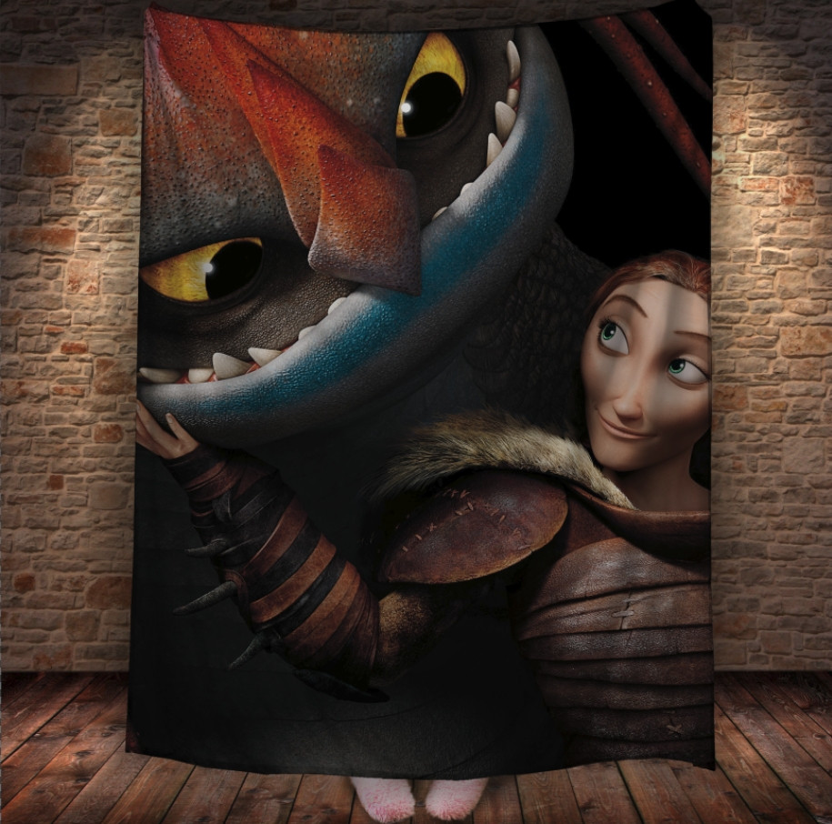 Плед з 3D принтом How to Train Your Dragon Вождь Валка 150х200 см.