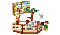 Конструктор детский Парк развлечений Сафари, игрушки зоопарк, 136 деталей