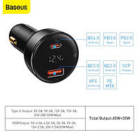 Автомобільний зарядний пристрій Baseus Superme Digital Display QC 4.0+PD3.0 PPS 100W + кабель Type-C 100W, фото 8