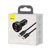 Автомобільний зарядний пристрій Baseus Superme Digital Display QC 4.0+PD3.0 PPS 100W + кабель Type-C 100W, фото 9