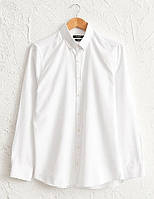 Біла чоловіча сорочка LC Waikiki/ЛС Вайкікі з ґудзиком на комірі, класика