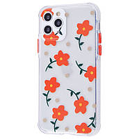 TPU чохол Flowers Colourful для Apple iPhone 11 Pro (5.8") Прозорий/Красные цветы