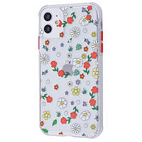 TPU чохол Flowers Colourful для Apple iPhone 11 (6.1") Бузковий/Цветы Прозорий/Цветы