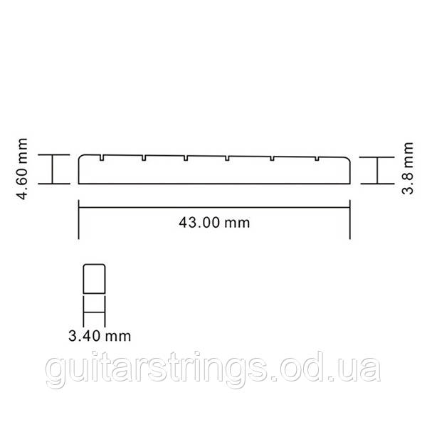 Порожек для электрогитары Alice A028A Ivory white 6-string 43x3.4x4.6mm - фото 2 - id-p379625271