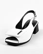 Босоніжки на середньому підборі Guero 182956 36 Біла шкіра