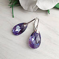 Серьги с сиренево-фиолетовыми кристаллами Swarovski