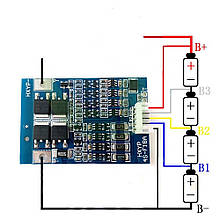 4s 3,2 (12,8) V 13-20A LiFePO4 BMS, плата захисту/балансир 4х3,2 В літій-залізо-фосфатних акумуляторів