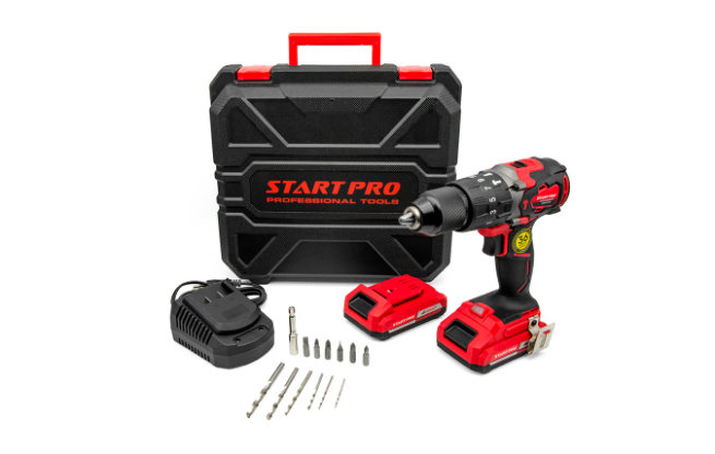 Потужний акумуляторний шуруповерт START PRO SCD2-21/2В BRUSHLESS: Li-ion,В. 21; А * год. 2.6