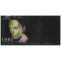 Double Dare Маска для лица трехкомпонентная "Увлажнение и себоконтроль" OMG! Platinum Green Facial Mask Kit