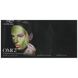 Double Dare Маска для обличчя трикомпонентна "Зволоження та себоконтроль" OMG! Platinum Green Facial Mask Kit