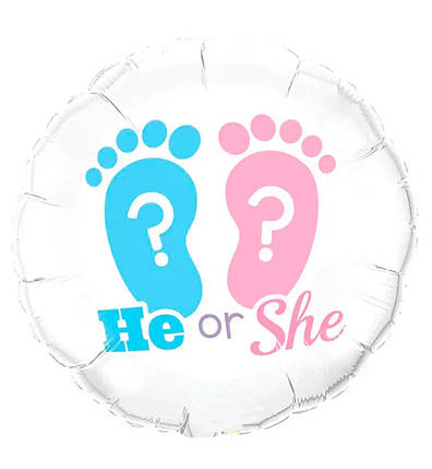 Повітряна кулька "He or She" розмір - 45 см, фото 1