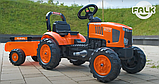 Трактор на педалях з причіпом KUBOTA помаранчевий, фото 3