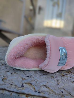 UGG Уги дутики стьобані автоледі РОЗОВНІ зимові pink короткі сліпони мокасини жіночі теплі, фото 6