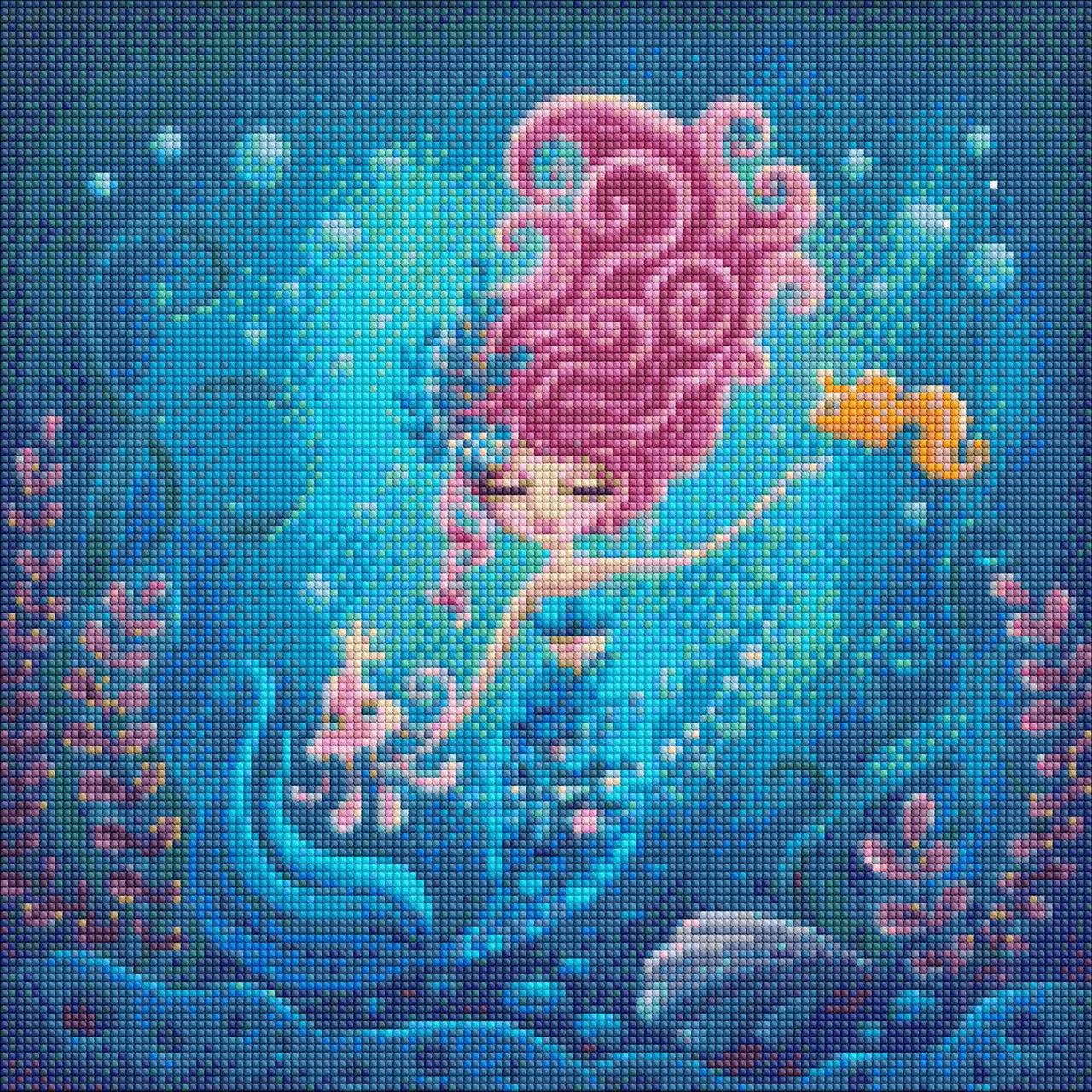 Алмазна мозаїка Русалка ©Elena Schweitzer 40x40 Полотно на підрамнику Дитяча тематика Ідейка AMO7313