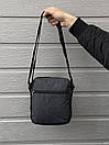 Чоловіча сумка-барсетка темно-сіра із чорними вставками, фото 7