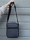 Сумка-месенджер сіро-чорна з брендовою нашивкою, фото 8