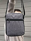 Барсетка тканинна кольору сірий меланж із чорними вставками, фото 2