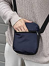 Барсетка чоловіча синьо-чорна з пришивним логотипом, фото 2