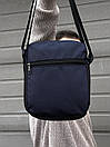 Барсетка чоловіча синьо-чорна з пришивним логотипом, фото 4
