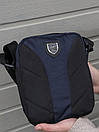 Барсетка чоловіча синьо-чорна з пришивним логотипом, фото 5