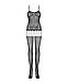 Бодістокінг Obsessive Bodystocking F235 S/M/L, тонкі підв’язки, ніжний декор, сіточка, фото 5