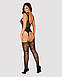 Бодістокінг Obsessive Bodystocking F237 S/M/L, рослинне плетіння, імітація панчіх, фото 5