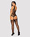 Бодістокінг Obsessive Bodystocking G323 XL/XXL black, малюнок бджоли та метелика, фото 5