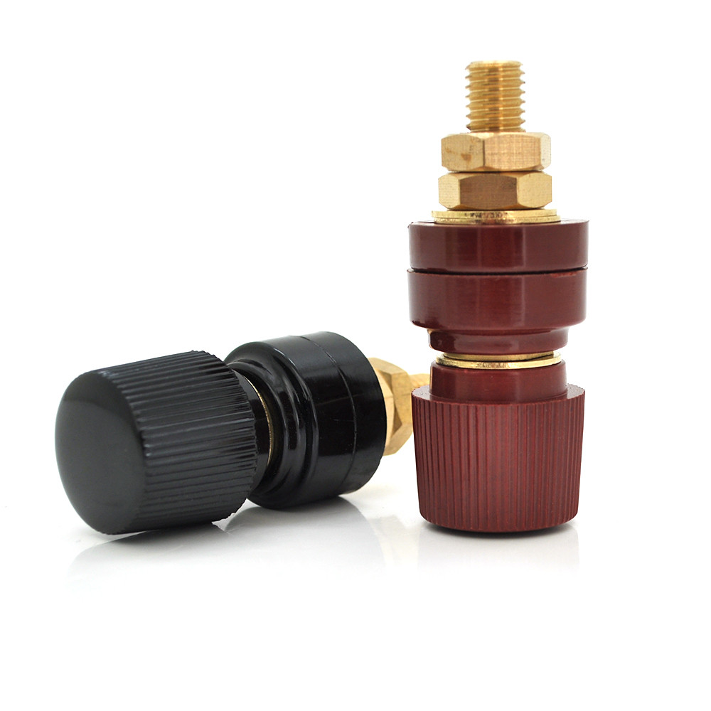 Залізна гвинтова клема 8mm чорна + червона продаються парою, фото 1