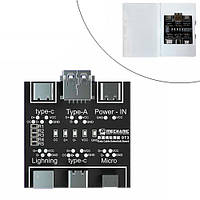 Плата тестер для проверки дата кабелей MicroUSB Type-C Lighting, Mechanic DT3