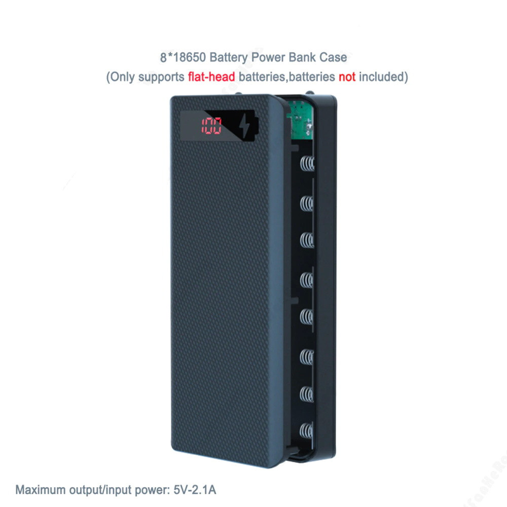 Бокс контейнер коробка для літієвих акумуляторів 8х18650 Power Bank Повербанк DC 5 В