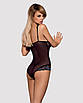 (SALE) Сітчасте боді на кісточках Obsessive Amanta teddy S/M, чорне, з доступом, фото 2