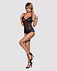 (SALE) Сітчасте боді на кісточках Obsessive Amanta teddy S/M, чорне, з доступом, фото 3