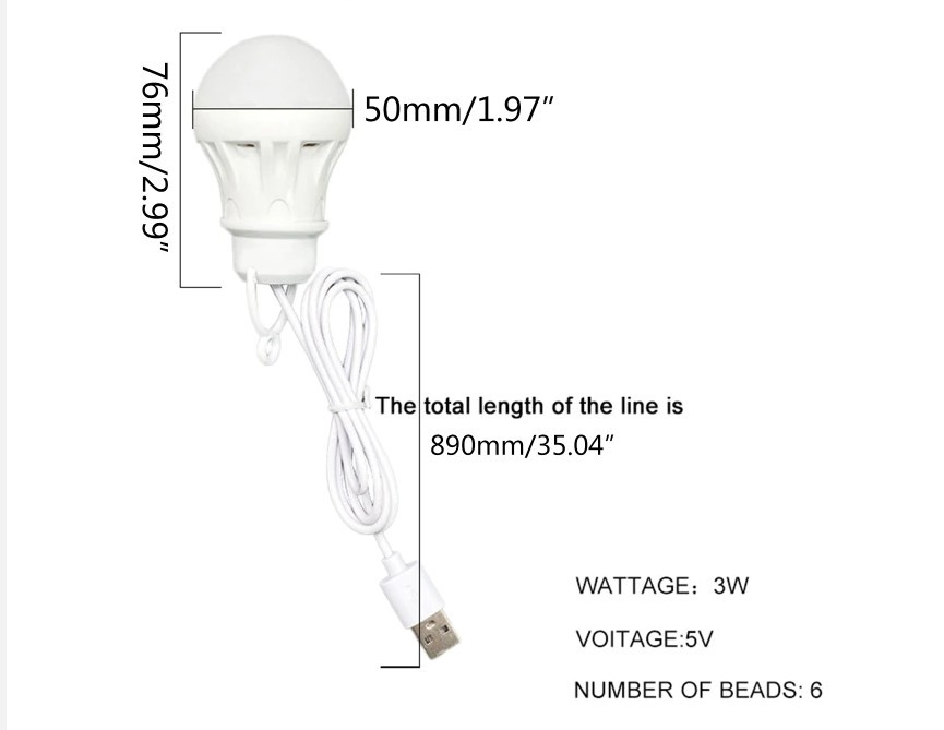 USB LED лампа/світильник, фото 1