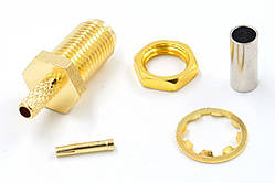 Роз'єм високочастотний обтискний на кабель RG-174/RG-316/RG-179 (SMA Female) amc