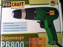 Мережевий шуруповерт PROCRAFT PB 800 металевий швидкозажимний патрон, реверс